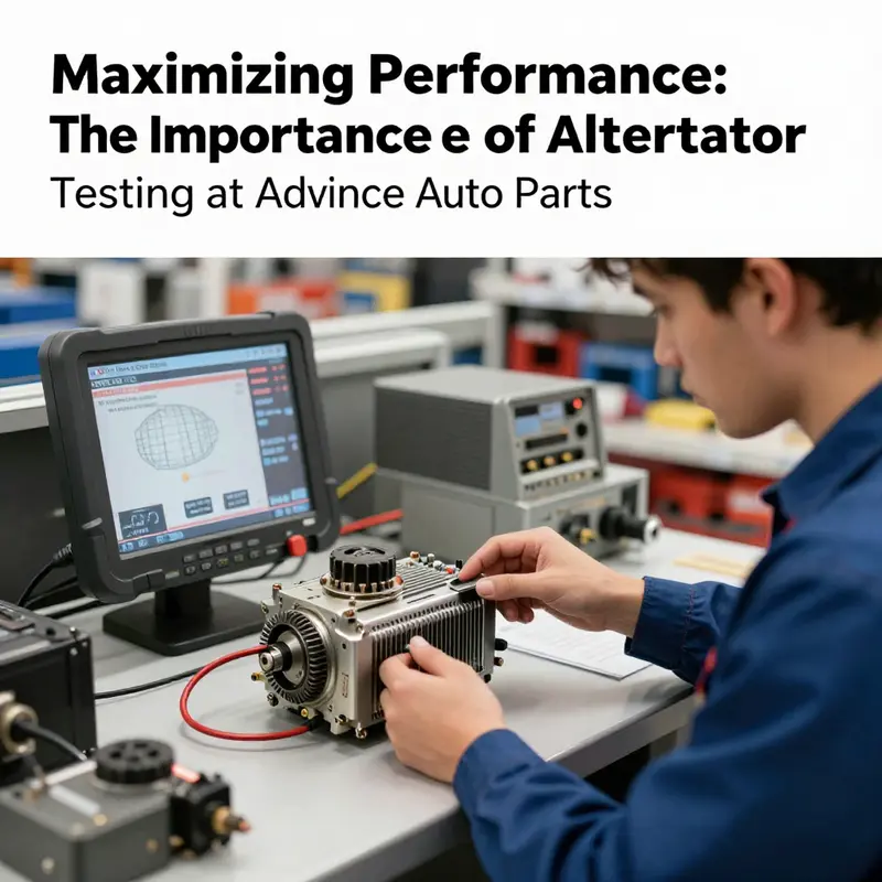 A technician demonstrates the testing process of an alternator at Advance Auto Parts, emphasizing the technical care provided.