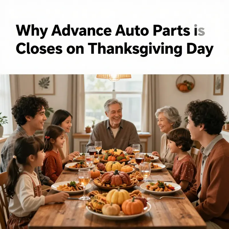 The Advance Auto Parts store showcases its Thanksgiving closure policy, emphasizing the importance of family time for employees.