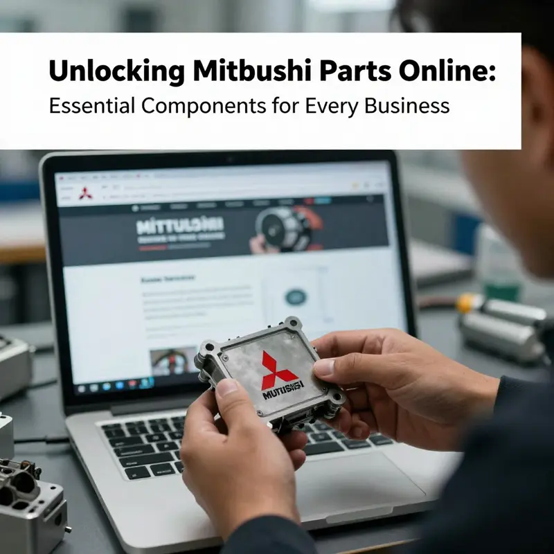 A variety of genuine Mitsubishi commercial vehicle parts ready for installation.