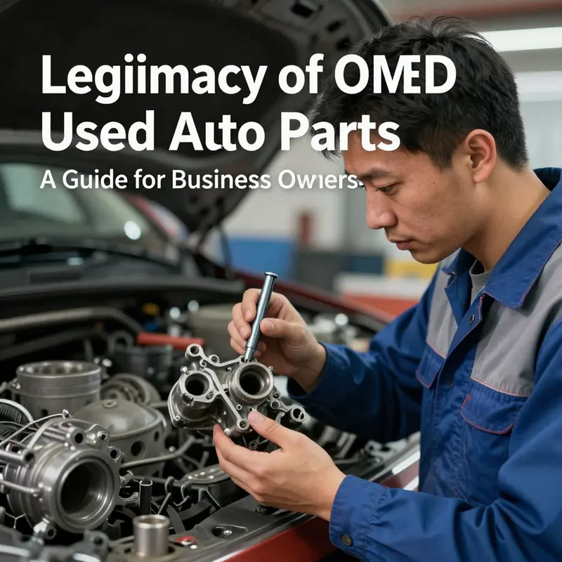 A mechanic assessing the quality of used OEM parts, emphasizing the need for careful inspection.
