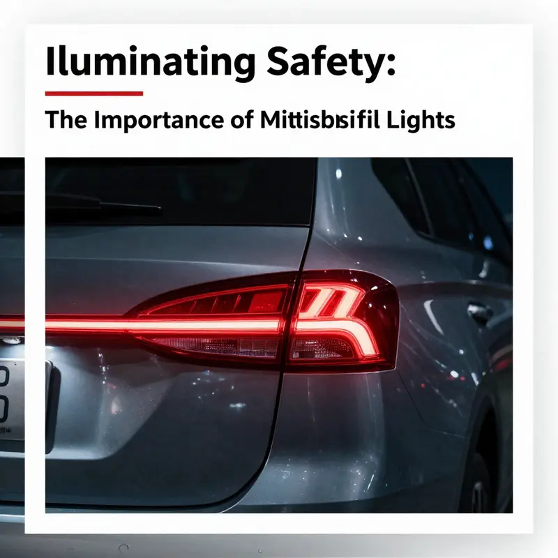 Brightly illuminated Mitsubishi tail lights showcasing essential safety features.