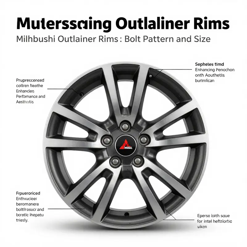 A detailed view of a Mitsubishi Outlander rim emphasizing design and performance characteristics.