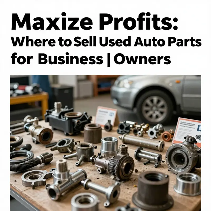 An organized display of various used auto parts for sale, illustrating the potential market.
