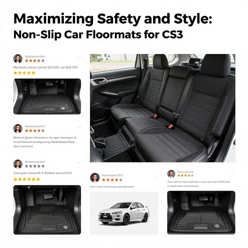 Premium OEM fit non-slip car floormats for Mitsubishi Lancer models showcase their design and quality.