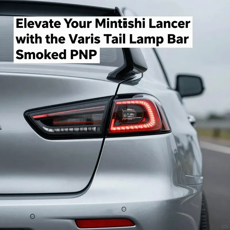 The elegant smoked design of the Varis tail lamp bar enhances the rear aesthetics of Mitsubishi Evo X.