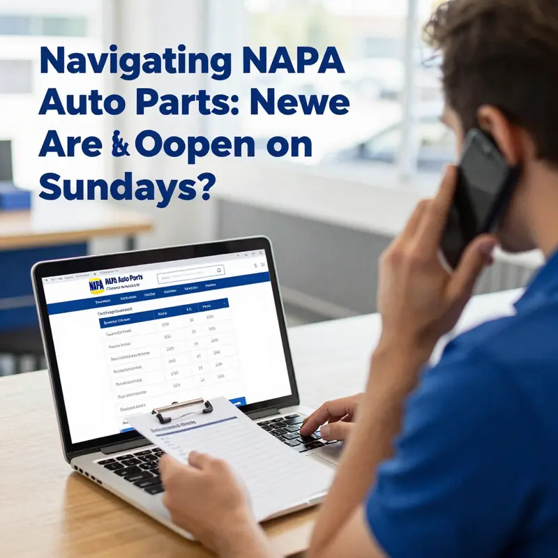 A visual representation of NAPA Auto Parts locations and their Sunday operational status.