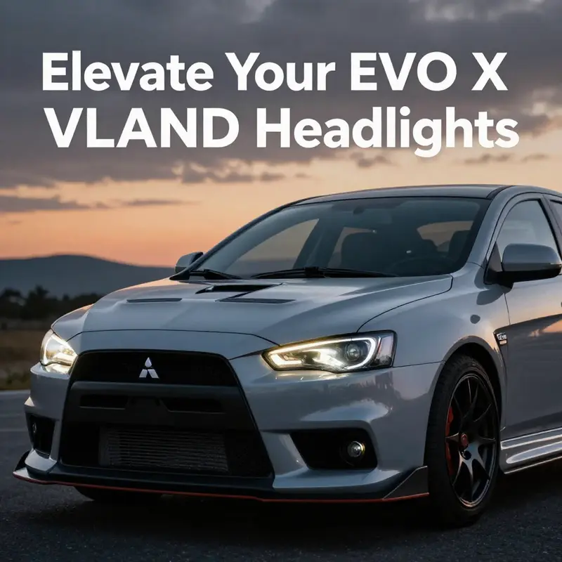 VLAND LED headlights featuring advanced projector lenses and sleek black housing.