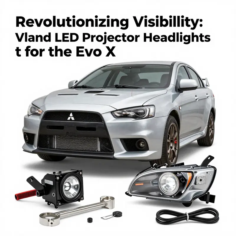 Vland LED projector headlights complement the modern aesthetics of the Mitsubishi Lancer Evo X.