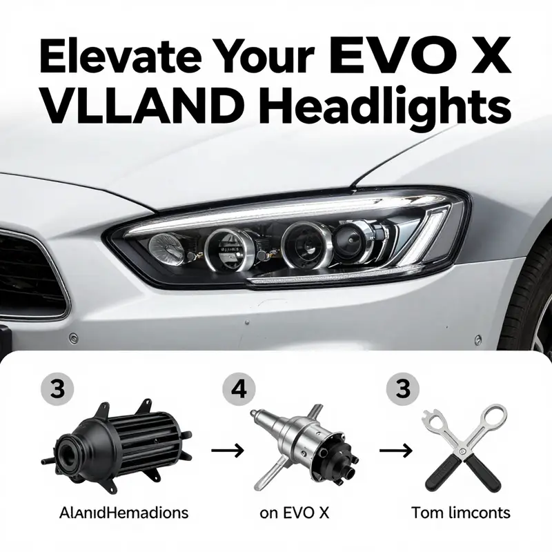 VLAND LED headlights featuring advanced projector lenses and sleek black housing.