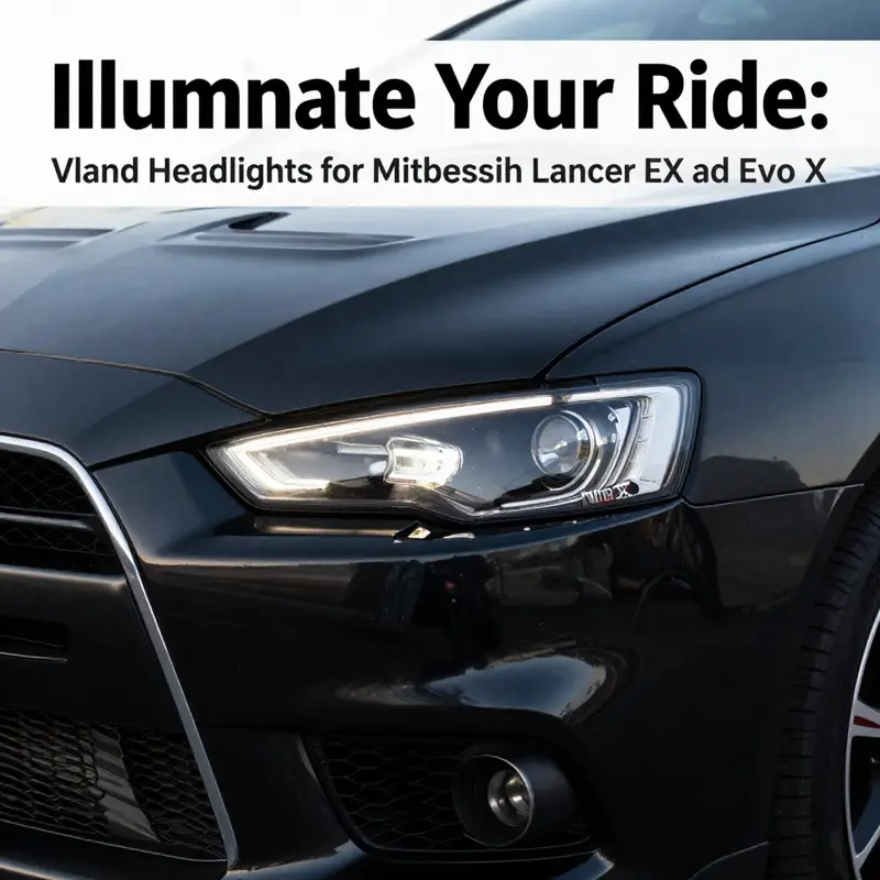 Stylish Vland headlights enhancing the look of the Mitsubishi Lancer EX.