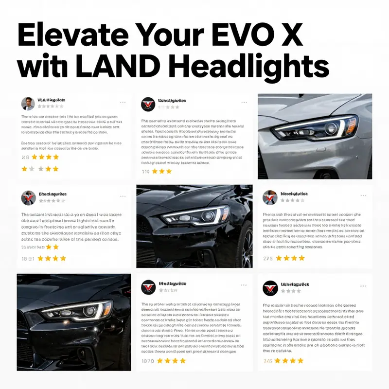 VLAND LED headlights featuring advanced projector lenses and sleek black housing.