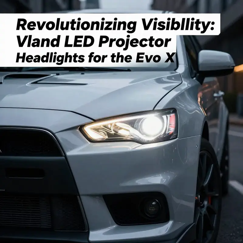 Vland LED projector headlights complement the modern aesthetics of the Mitsubishi Lancer Evo X.