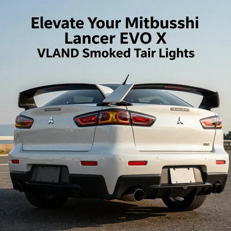 Detailed view of VLAND smoked tail lights showcasing dynamic turn signals and modern LED technology.