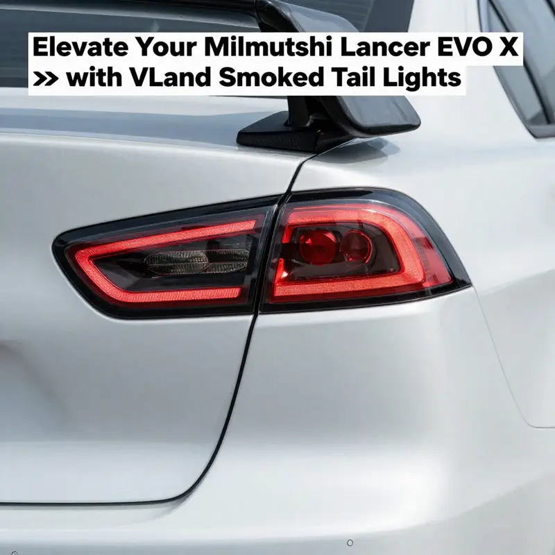 Detailed view of VLAND smoked tail lights showcasing dynamic turn signals and modern LED technology.