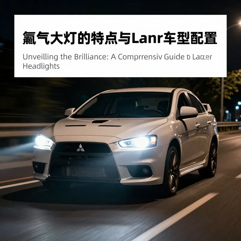 Halogen headlight on a Mitsubishi Lancer showcasing its warm light and effective reflection.