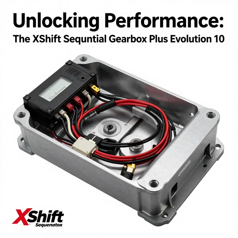 Customization aspects of the XShift Sequential Gearbox, showcasing the detailing and brand elements.