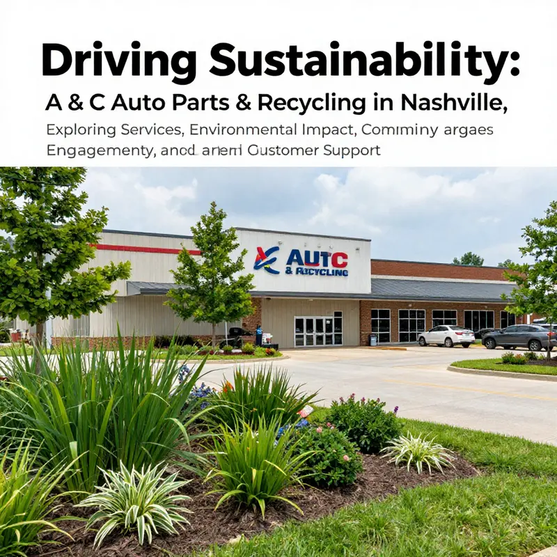 A picturesque scene of A & C Auto Parts & Recycling enveloped in greenery, reflecting their sustainable practices in Nashville.