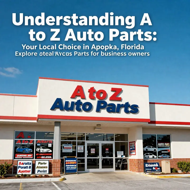 Exterior view of A to Z Auto Parts with signage and a clear blue sky.