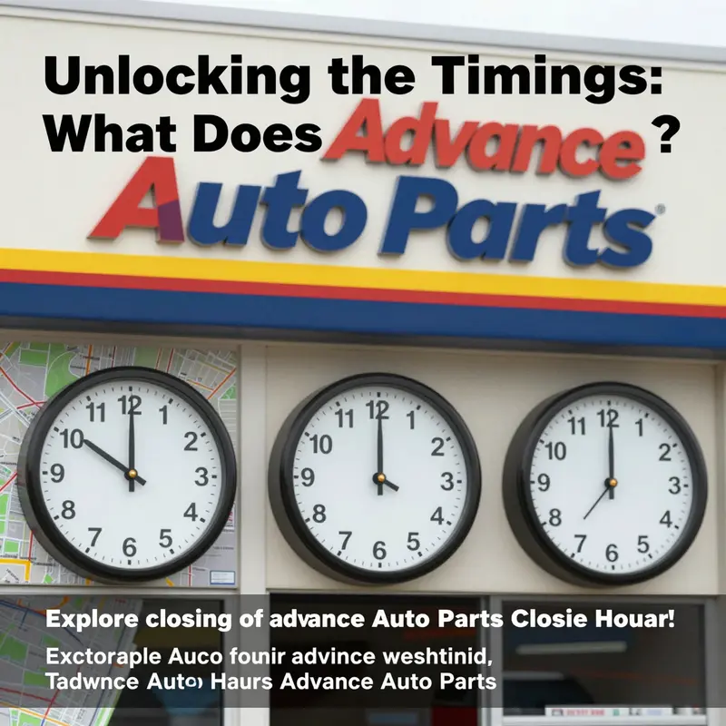 An image featuring clocks and maps symbolizing the hours of Advance Auto Parts.