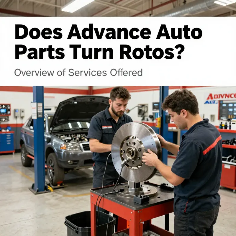 Technicians at Advance Auto Parts provide rotor resurfacing services in a dedicated service area.