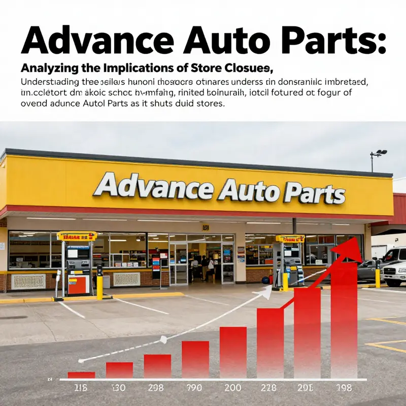 Composite of a thriving Advance Auto Parts store and sales growth graphs, highlighting strategic business success.