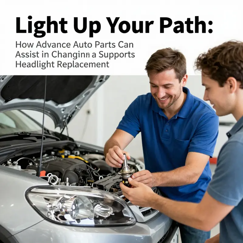 A helpful team member at Advance Auto Parts guiding a customer through the headlight selection process.