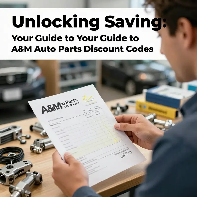 Promotional signs in an A&M Auto Parts store illustrating current discounts available.