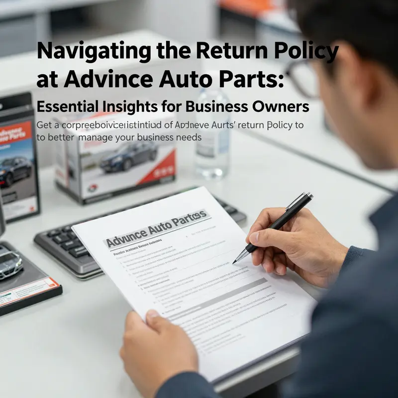 A business owner in a professional setting evaluating automotive products and related return policies for better customer service management.