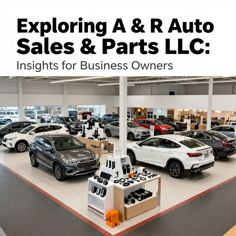 A bustling auto dealership featuring organized displays of vehicles and parts, symbolizing success in the automotive market.