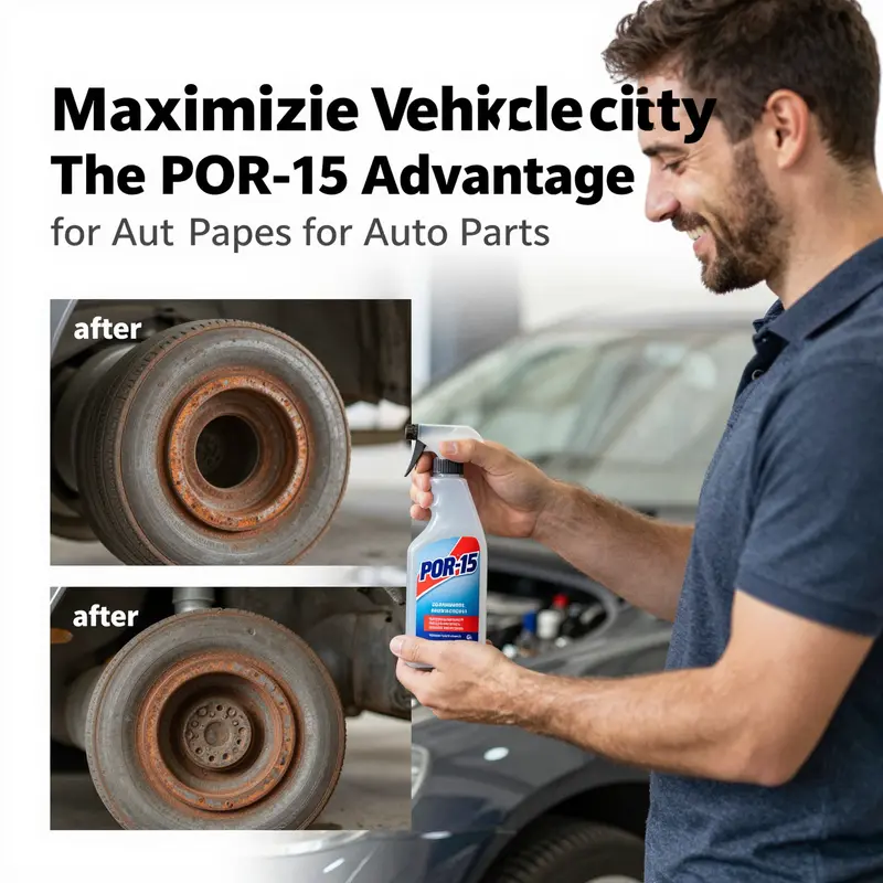 A technician applying POR-15 to a rusted metal automotive part, illustrating its practical application.