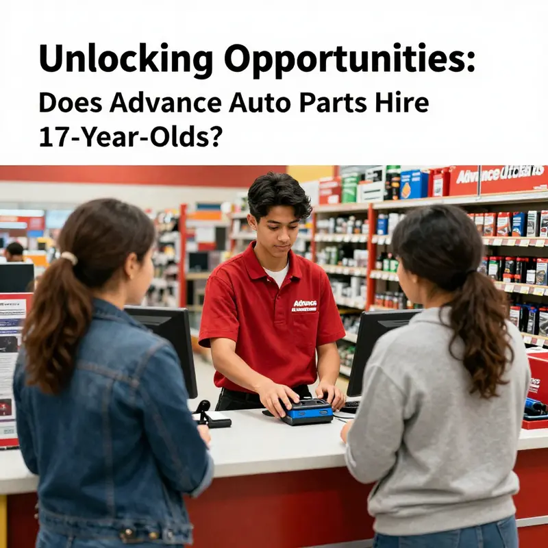 A young employee at Advance Auto Parts showcasing opportunities available for 17-year-olds.