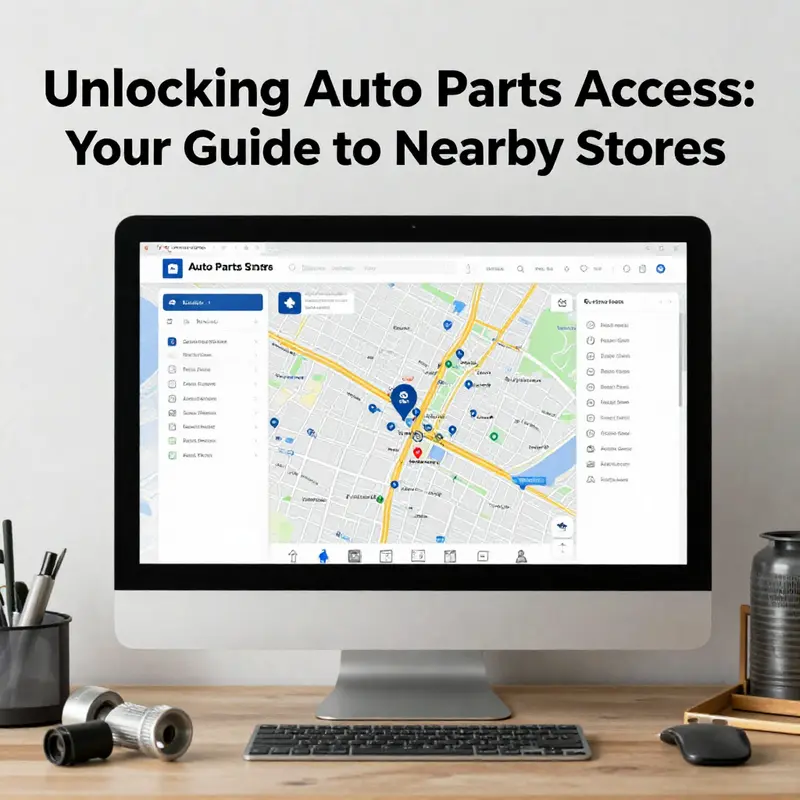 Utilizing mapping services to locate auto parts stores nearby.