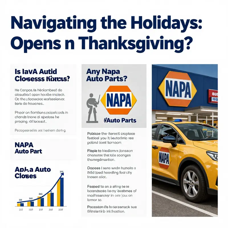 NAPA Auto Parts storefront during Thanksgiving, showcasing their holiday hours and closure.