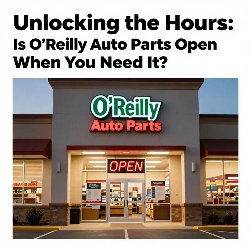 O’Reilly Auto Parts store exterior with open sign, highlighting their operational hours.