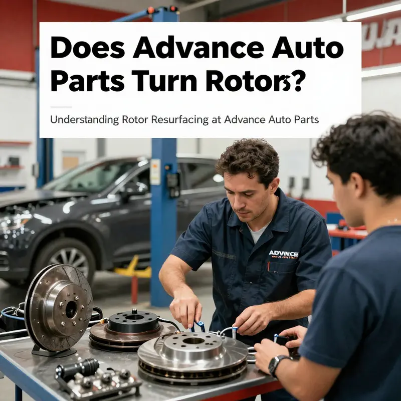 Technicians at Advance Auto Parts provide rotor resurfacing services in a dedicated service area.