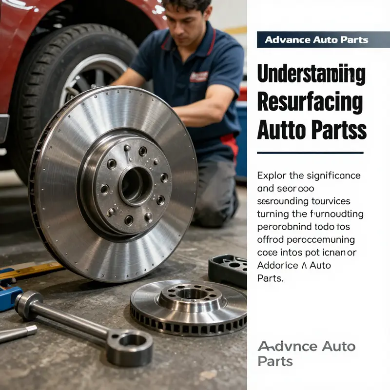 Tools and technician involved in rotor resurfacing service at Advance Auto Parts.