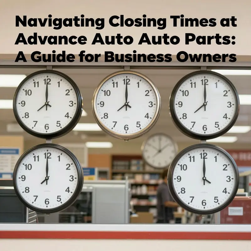 Exploring diverse Advance Auto Parts locations and their unique closing hours.