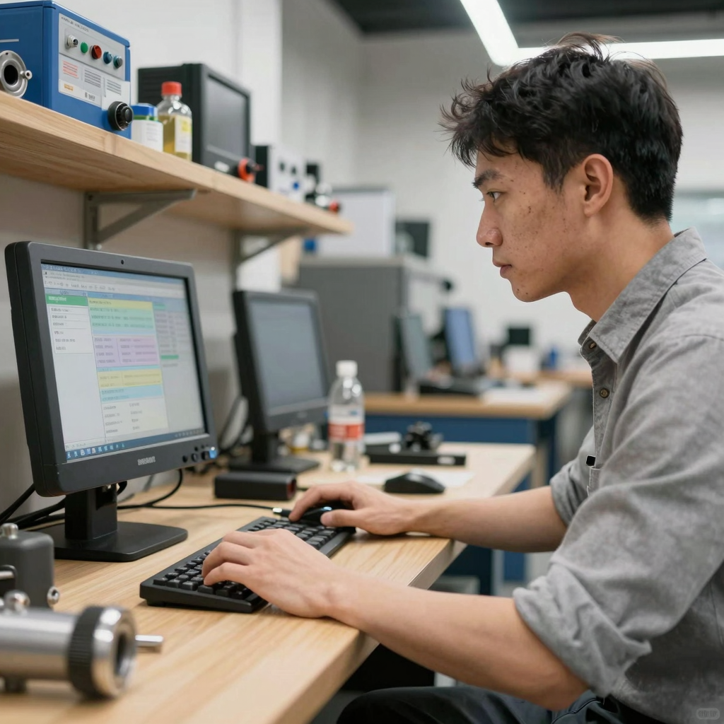 Business owner reviewing quality auto parts