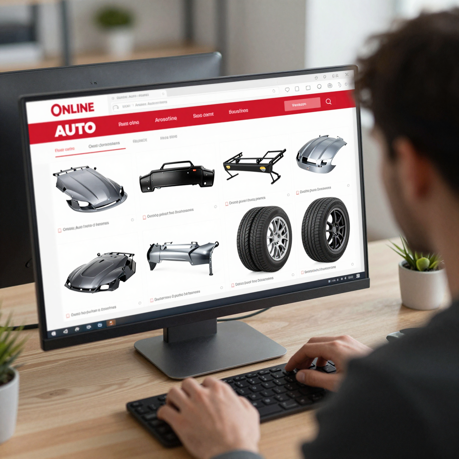 User browsing an online auto parts store