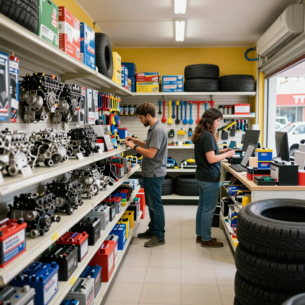 Interior of a typical auto parts store