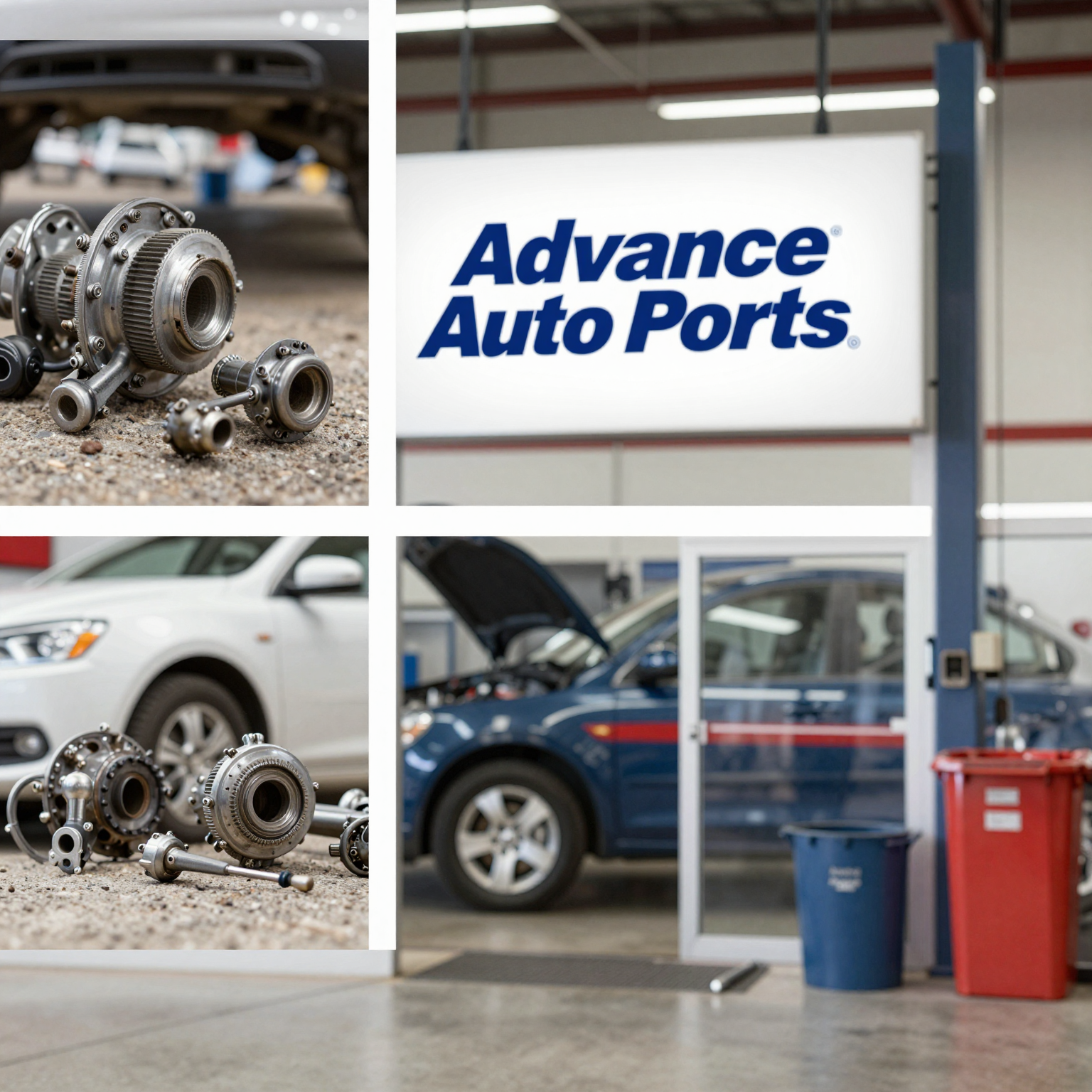 Advance Auto Parts Logo with Auto Parts Imagery