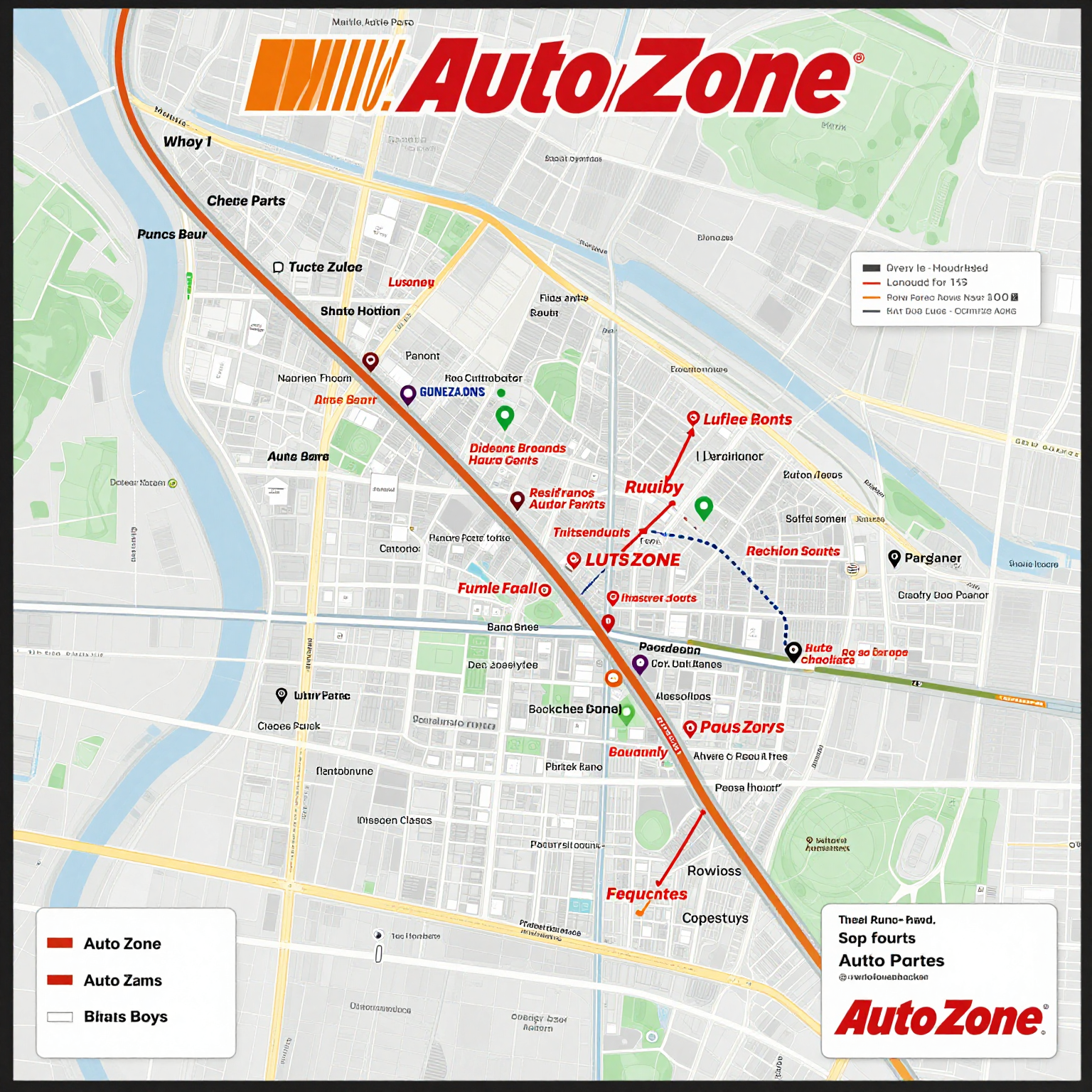 Map of Auto Parts Stores
