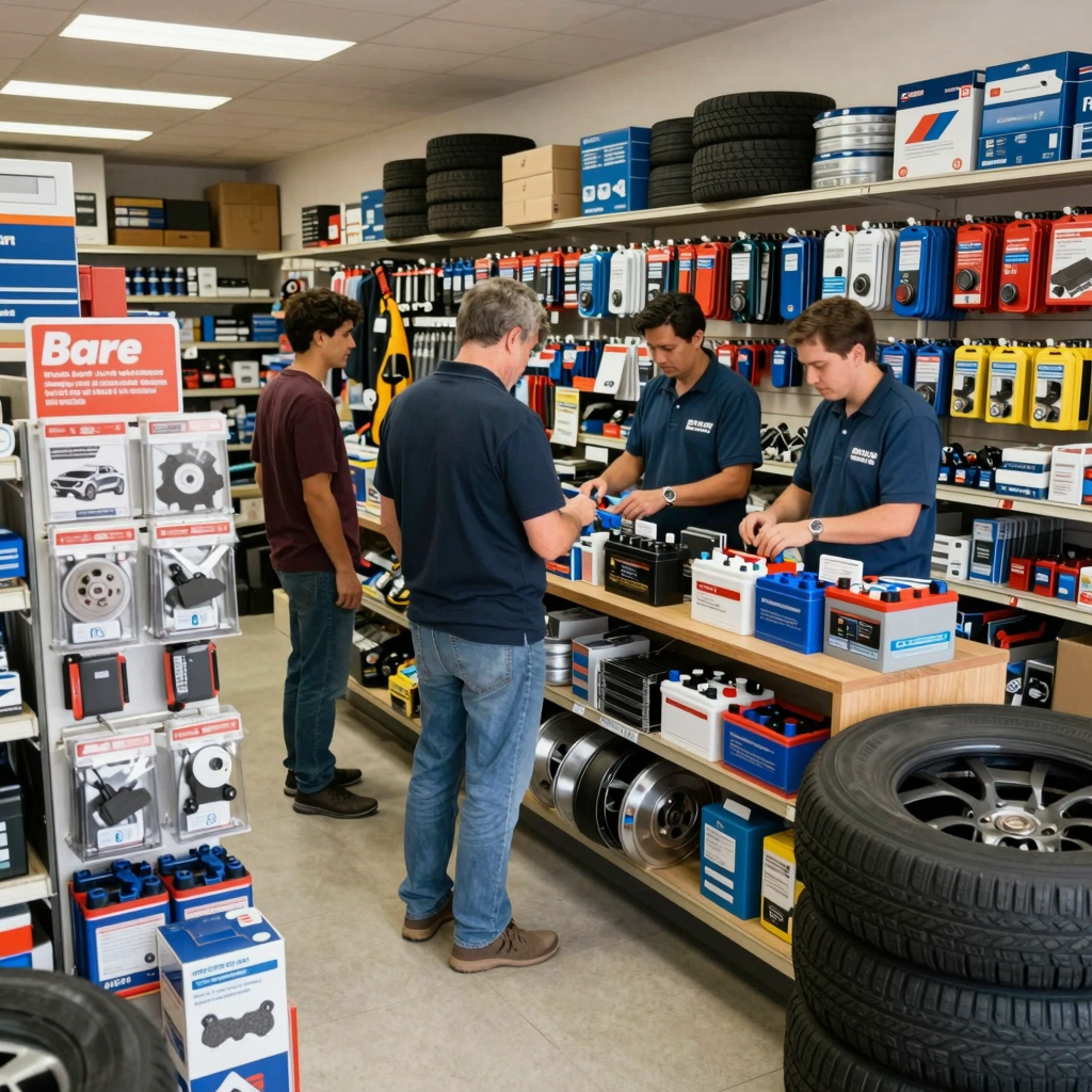 A busy local auto parts store