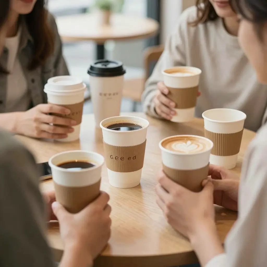 Insulated Compostable Paper Coffee Cups