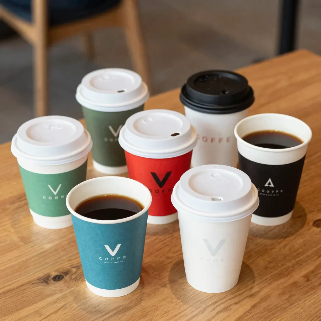 Insulated Compostable Paper Coffee Cups