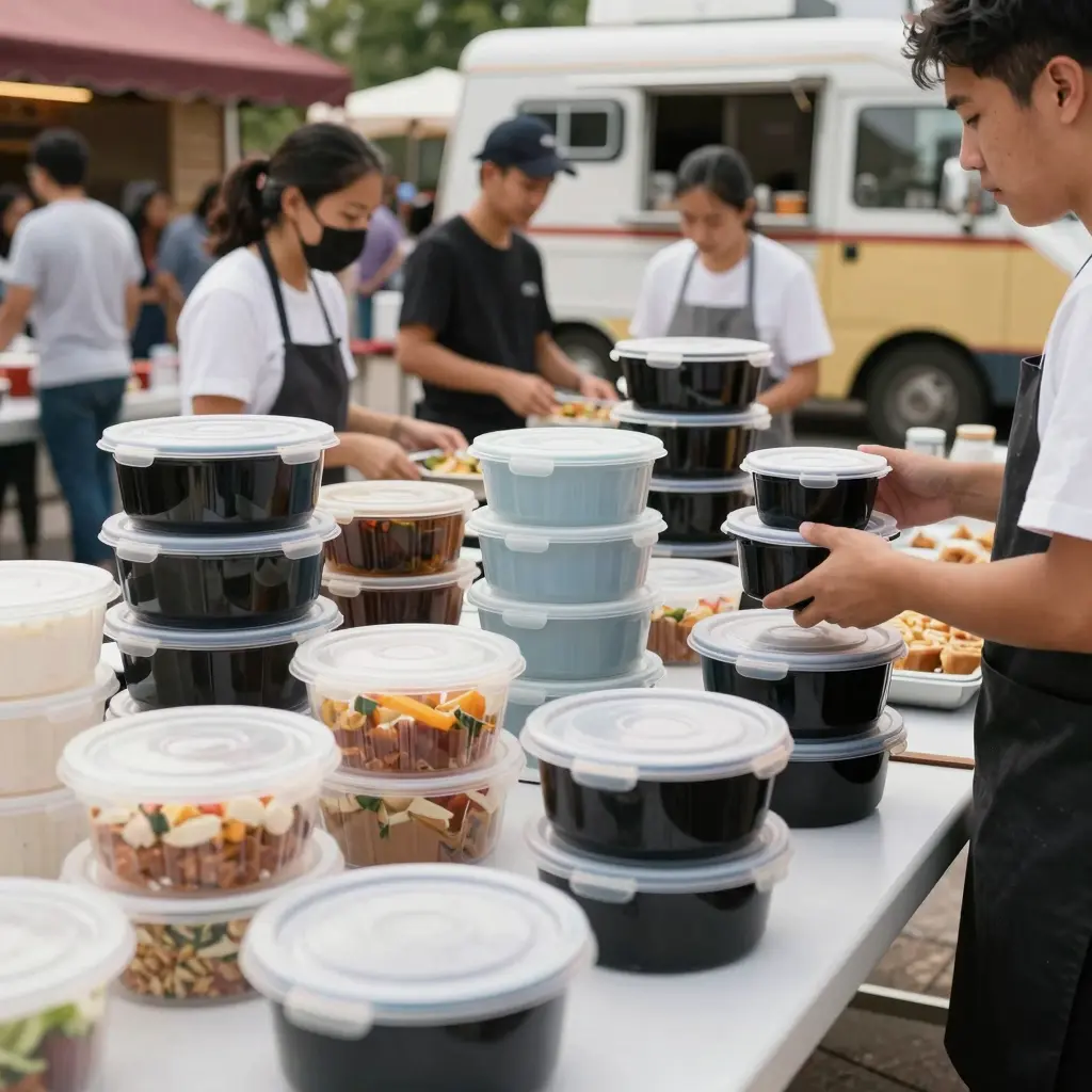 Microwave Food Containers in Use